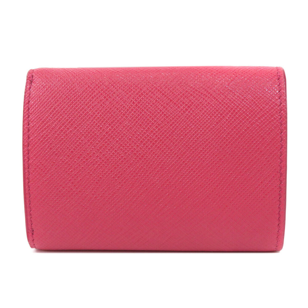 Prada fold Saffiano Tri Bi Leather Wallet fold Black